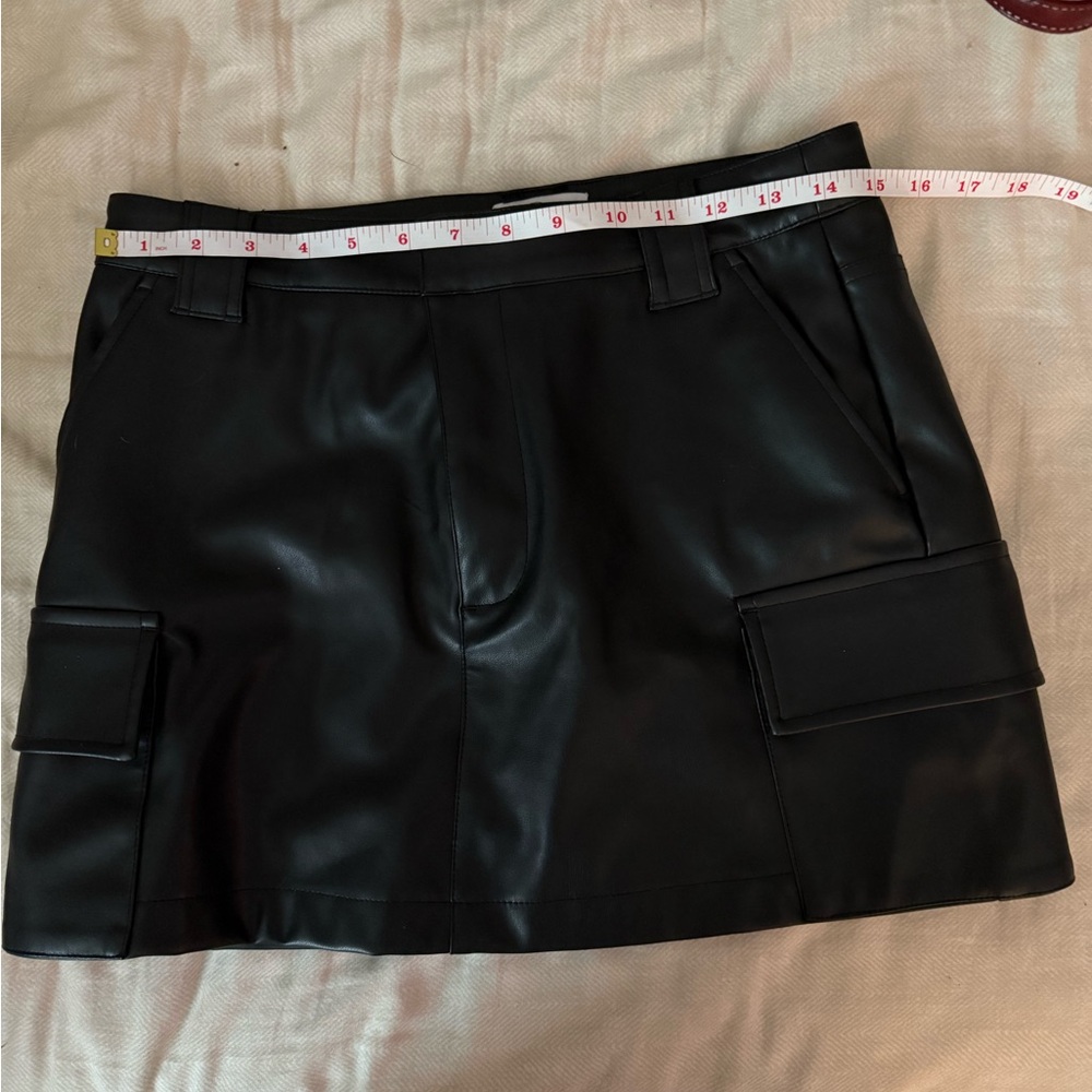 Steve Madden Black Faux Leather Skirt